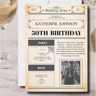 Newspaper 2 Photo Invitation