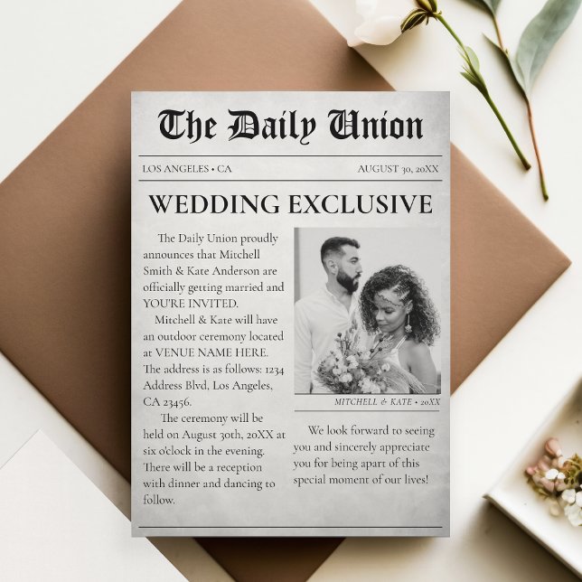 Newspaper Article Wedding Invitation (Newspaper Article Wedding Invitation
)