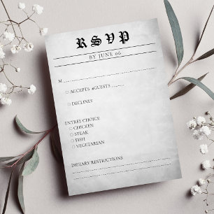 Newspaper Article Wedding RSVP Card