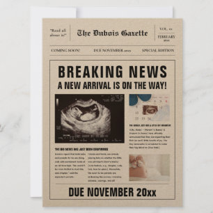 Newspaper Baby Reveal Pregnancy Announcement