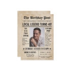 Newspaper Birthday News Funny Humourous Men 40th