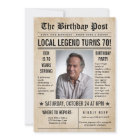 Newspaper Birthday News Funny Humourous Men 70th