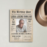 Newspaper Birthday News Funny Humourous Men 80th Invitation<br><div class="desc">Celebrate a milestone birthday in style with this vintage newspaper birthday invitation — the perfect choice for a 80th birthday party for men! Designed with a classic newspaper layout featuring a bold headline, central photo frame, and humourous “breaking news” style filler text, this invitation brings personality and charm to any...</div>