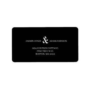 Newspaper Black Dark Mode Unique Wedding Label