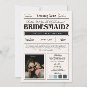 Newspaper Bridesmaid Proposal Card