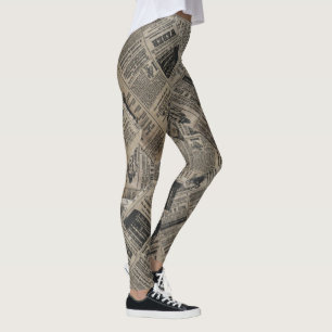Newspaper - Brown Leggings