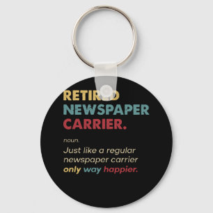 Newspaper Carrier - Retired Retro Definition Desig Keychain