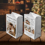 Newspaper Christmas Newsletter Photo Collage  Medium Gift Bag<br><div class="desc">Celebrate the year's highlights with our unique Year-in-Review Christmas Gift Bag, designed to look like a classic newspaper! This one-of-a-kind gift bag turns your annual holiday wrapping into a personalized keepsake, perfect for families who want to share their most memorable moments, milestones, and joyful events in a fun and thoughtful...</div>