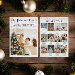 Newspaper Christmas Newsletter Year in Review Holiday Card<br><div class="desc">Celebrate the magic of the holiday season in a truly memorable way with our custom-designed Christmas card, crafted to look just like the cover page of a vintage newspaper! This unique card brings a creative twist to the traditional holiday greeting, offering a charming way to reflect on the year that...</div>