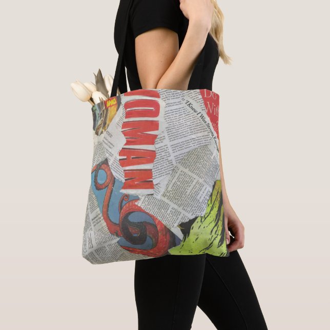 Newspaper Collage Tote Bag (De près)