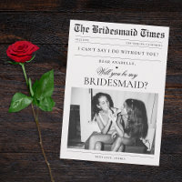 Newspaper Custom Photo Unique Bridesmaid Proposal