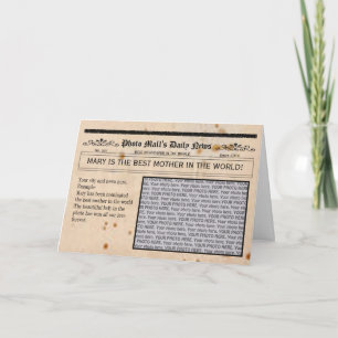Newspaper Customizable Greeting Card frame