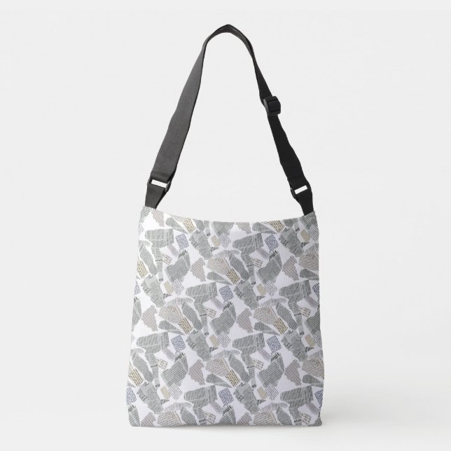 Newspaper Cutting Pattern 01x4.b Crossbody Bag (Front)