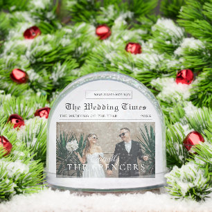 Newspaper Design   Newlyweds Photo Snowglobe