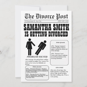 Newspaper divorce invite: Problem solved, QR code Invitation