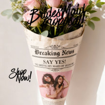 Newspaper Flower Wrap Photo Maid of Honour 