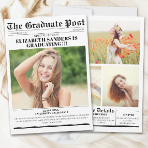 Newspaper Graduation with photos Invitation