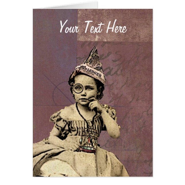 Newspaper Hat Gal 4, Add Your Own Text (Front)