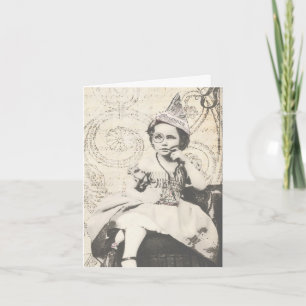 Newspaper Hat Gal 5 Card