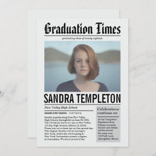 Newspaper in Colour Graduation Announcement