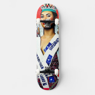 Newspaper Mache "Miss Solomon Islands" Skateboard
