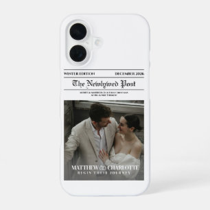 Newspaper Merry and Married Photo iPhone 16 Case