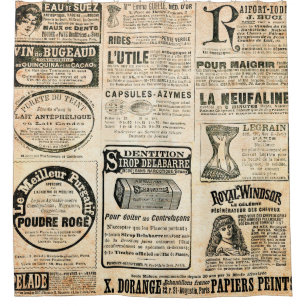 Newspaper page with advertisement - Vintage engrav