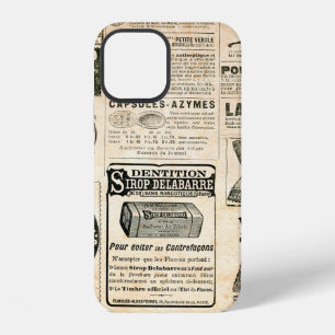 Newspaper page with advertisement - Vintage engrav iPhone 12 Case