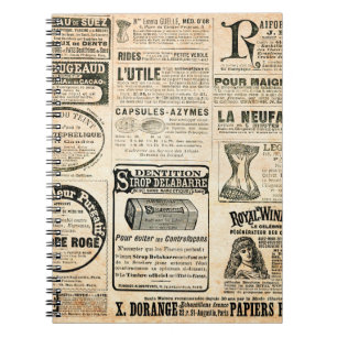 Newspaper page with advertisement - Vintage engrav Notebook