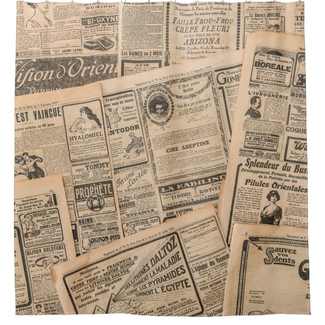 Newspaper pages with antique advertising. Vintage  (Front)