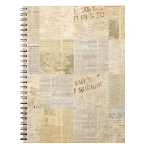 Newspaper paper grunge aged newsprint pattern back notebook