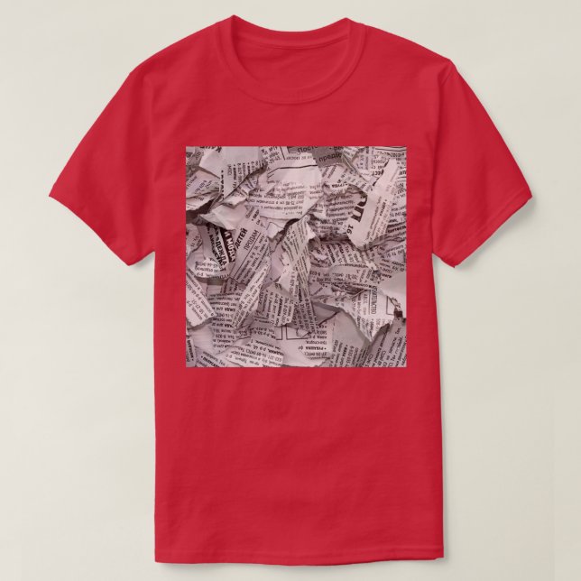 Newspaper Pattern T-Shirt (Design Front)
