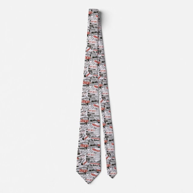 Newspaper Pattern Tie (Front)