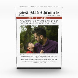 Newspaper Photo Father's Day Dad Birthday Gift Block