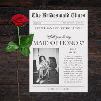 Newspaper Photo Unique Maid of Honour Proposal