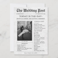 Newspaper Photo Wedding Program Timeline