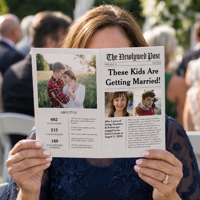 Newspaper Photo Wedding Program Timeline (Creator Uploaded)