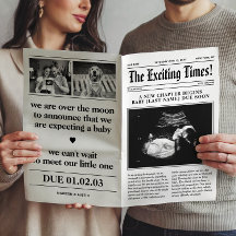 Newspaper Pregnancy Announcement Fold in Half  Poster