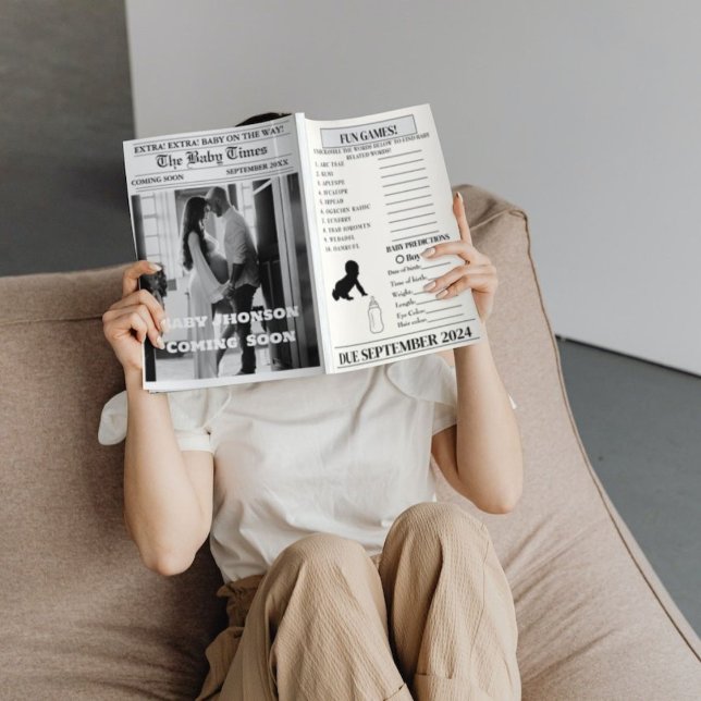 Newspaper pregnancy  Baby Shower Announcement (Creator Uploaded)