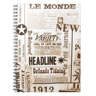 Newspaper Print Design Notebook