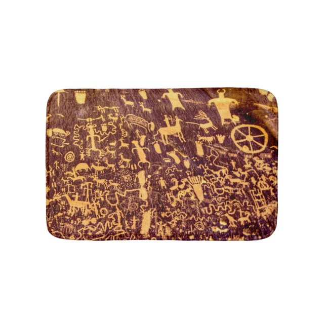 Newspaper Rock American Indian Utah Bath Mat (Front)