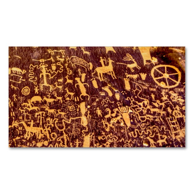Newspaper Rock American Indian Utah Magnetic Business Card (Front)