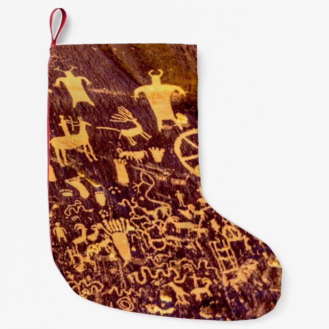 Newspaper Rock American Indian Utah Small Christmas Stocking (Front)