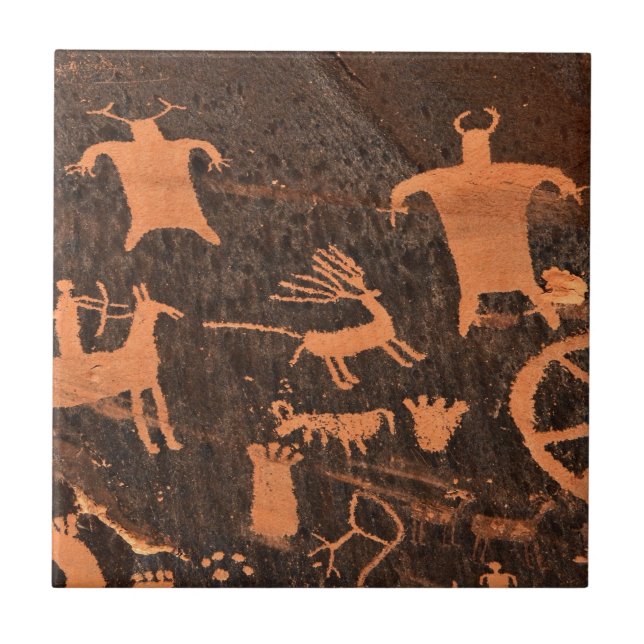 Newspaper Rock Petroglyph Panel - Utah Tile (Front)