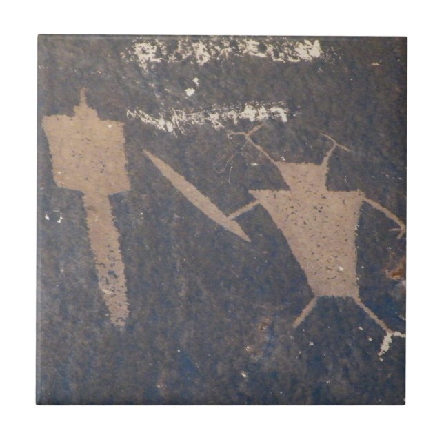 Newspaper Rock Petroglyphs Tile (Front)