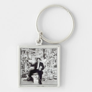 Newspaper salesman, c.1960 keychain
