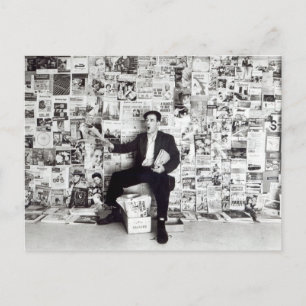Newspaper salesman, c.1960 postcard