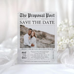 Newspaper Save the Date Photo Postcard<br><div class="desc">Newspaper style unique save the date photo postcards</div>