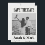 Newspaper Save the Date Vintage Custom photo<br><div class="desc">Announce your wedding in a fun and unforgettable way with this newspaper-style save the date card. Designed with a vintage newspaper look and personalized details, this unique wedding announcement is perfect for couples who want a creative and stylish way to share their special date. Ideal for featuring custom photos, engagement...</div>