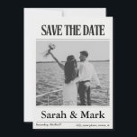 Newspaper Save the Date Vintage Custom photo<br><div class="desc">Announce your wedding in a fun and unforgettable way with this newspaper-style save the date card. Designed with a vintage newspaper look and personalized details, this unique wedding announcement is perfect for couples who want a creative and stylish way to share their special date. Ideal for featuring custom photos, engagement...</div>